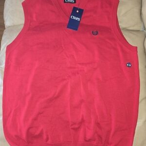 Chaps Men's Bright Red V-Neck Sweater Vest